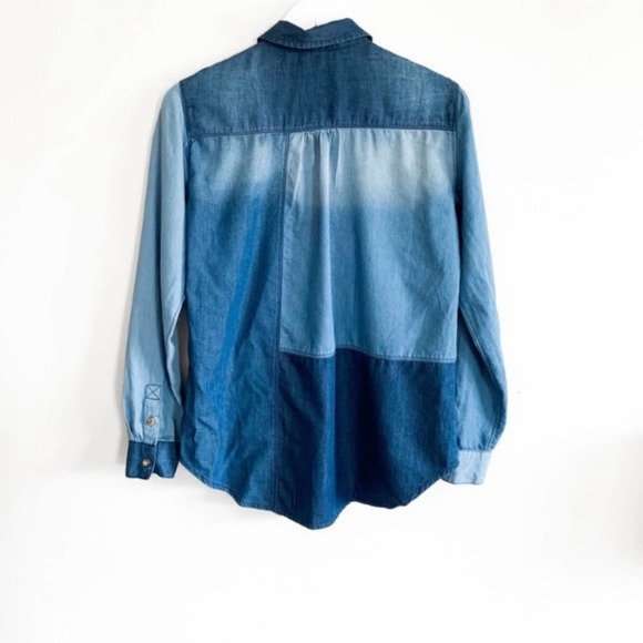 Pilcro & The Letterpress Denim Patchwork Button Up Top - Picture 9 of 10